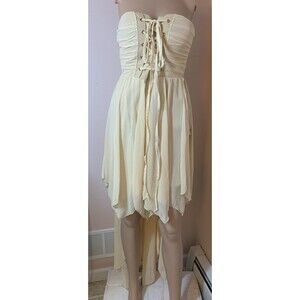 Lydia USA Women's XS Corset Top Mini Dress Beige Fairy Cosplay Asymmetrical